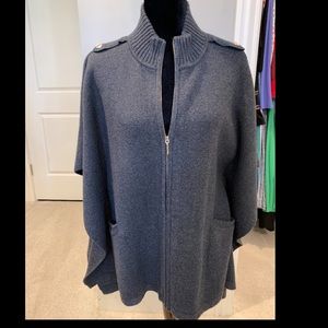 Charcoal Gray Zipper Poncho